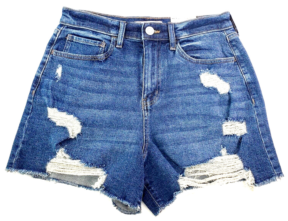 SO Boyfriend Shorts Women's 11/30 Blue Denim Super High Rise Distressed New